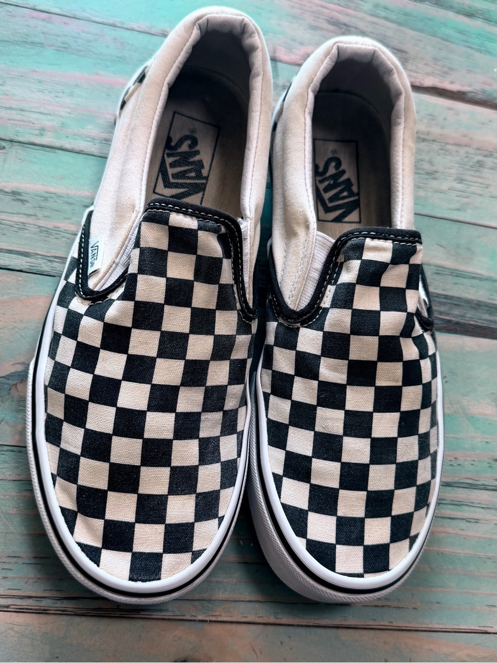 Vans Mens Classic Slip-On Checkerboard Black/White